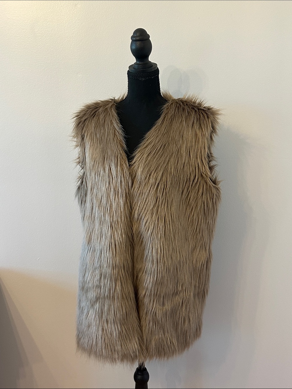 Women's Taupe Faux Fur Vest - Chic Layering Piece